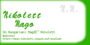 nikolett mago business card